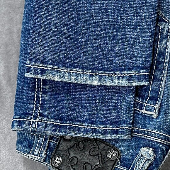 Miss Me Fleur-de-Lise Embellished Pocket Skinny Jean Size 26 - Picture 8 of 13